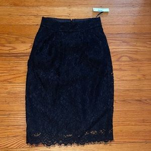 Black lace J. Crew Pencil Skirt